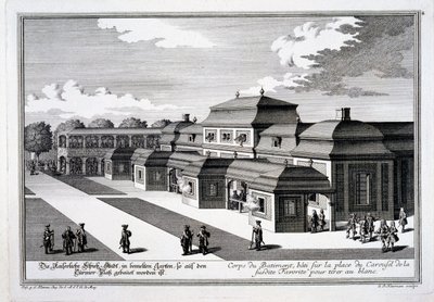 Poligono di tiro costruito nella Place du Carousel per il Palazzo del Principe, Vienna, da 